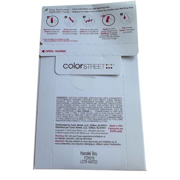 Color Street Nail Polish Strips Hanalei Bay Multicolor 16 Strips - Picture 2 of 2
